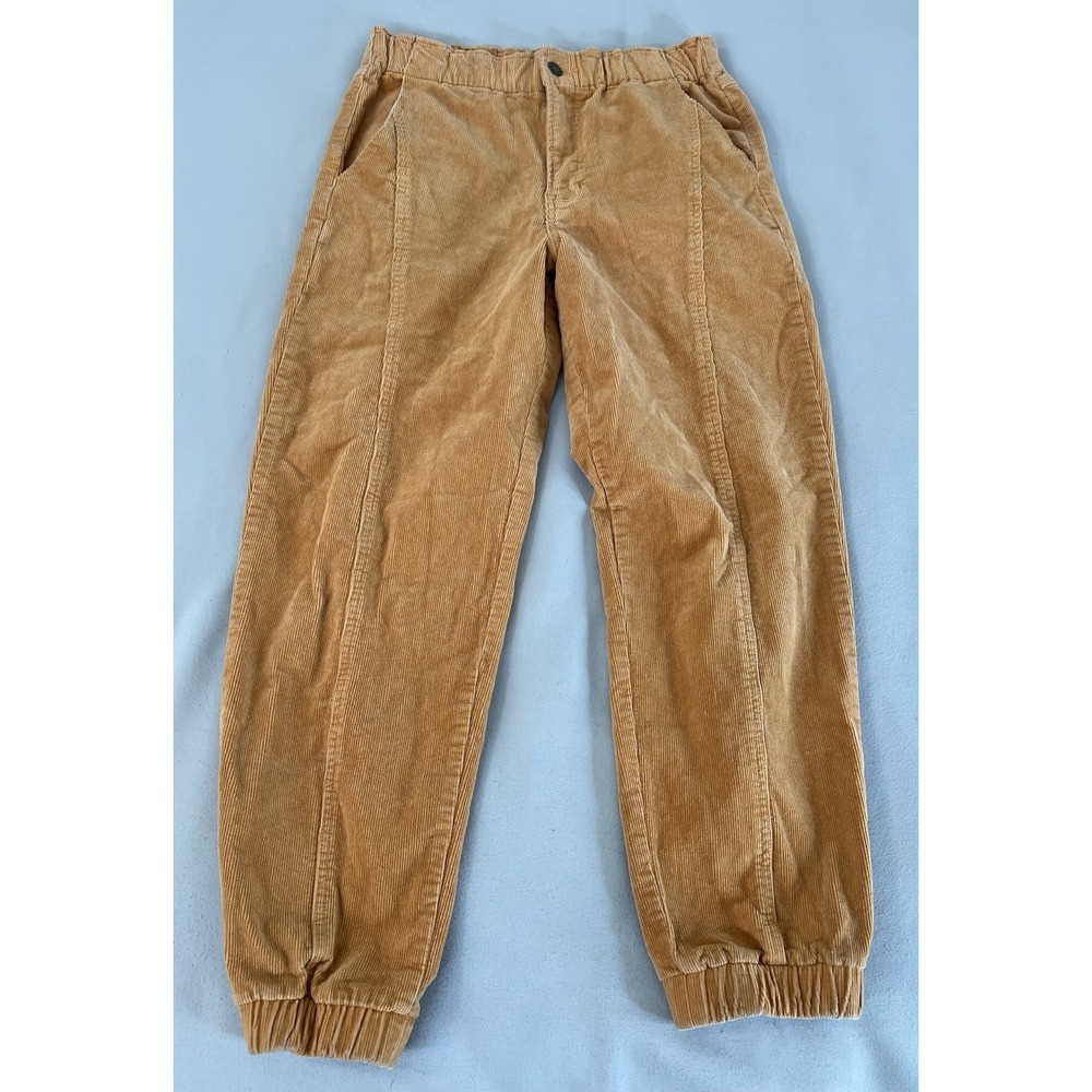 Forever 21 Womens Corduroy Pants Joggers Sz Large Tan Elastic Waist And Cuffs